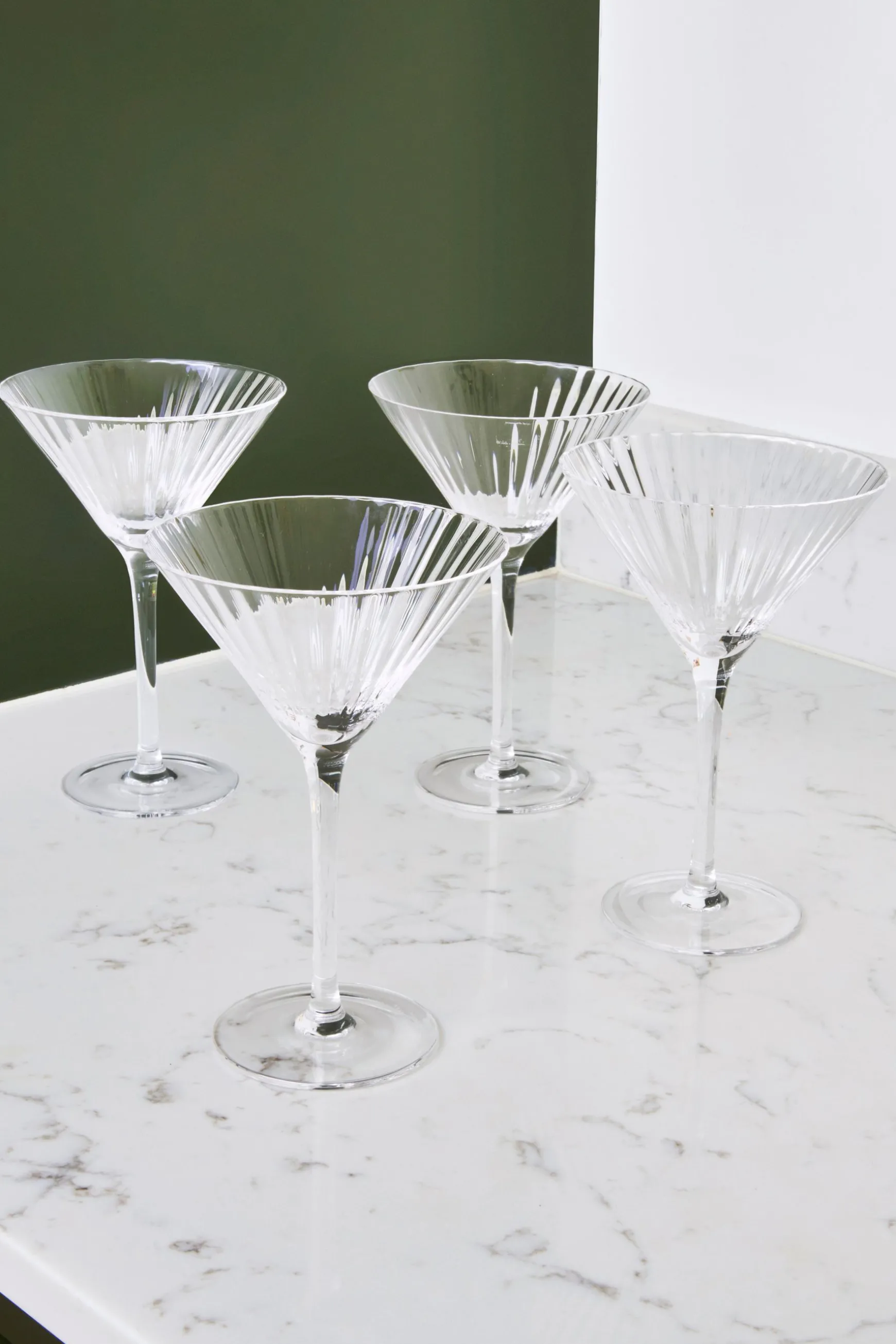 Online Set of 4 Fluted Martini Cocktail Glasses All Glasses