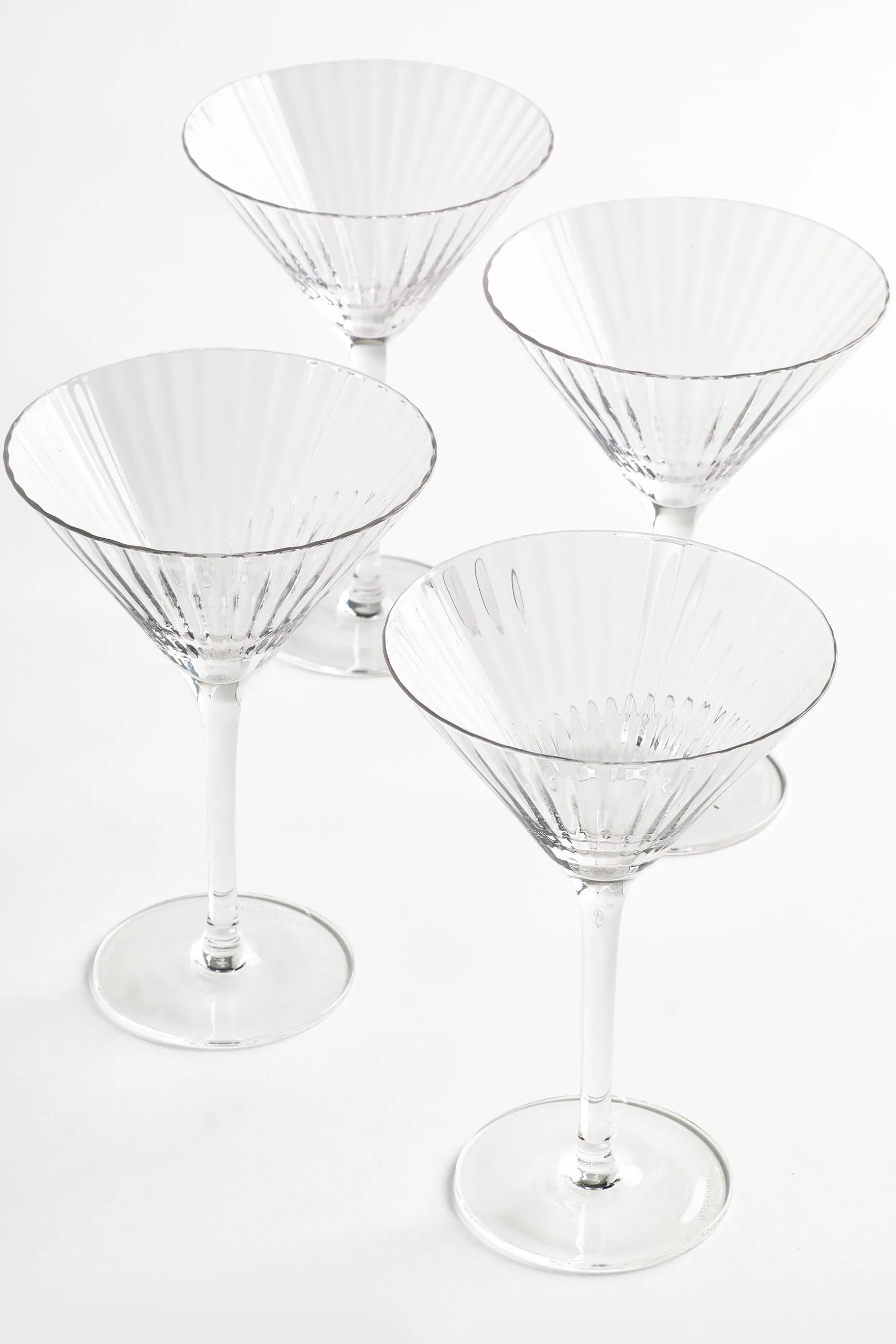 Online Set of 4 Fluted Martini Cocktail Glasses All Glasses