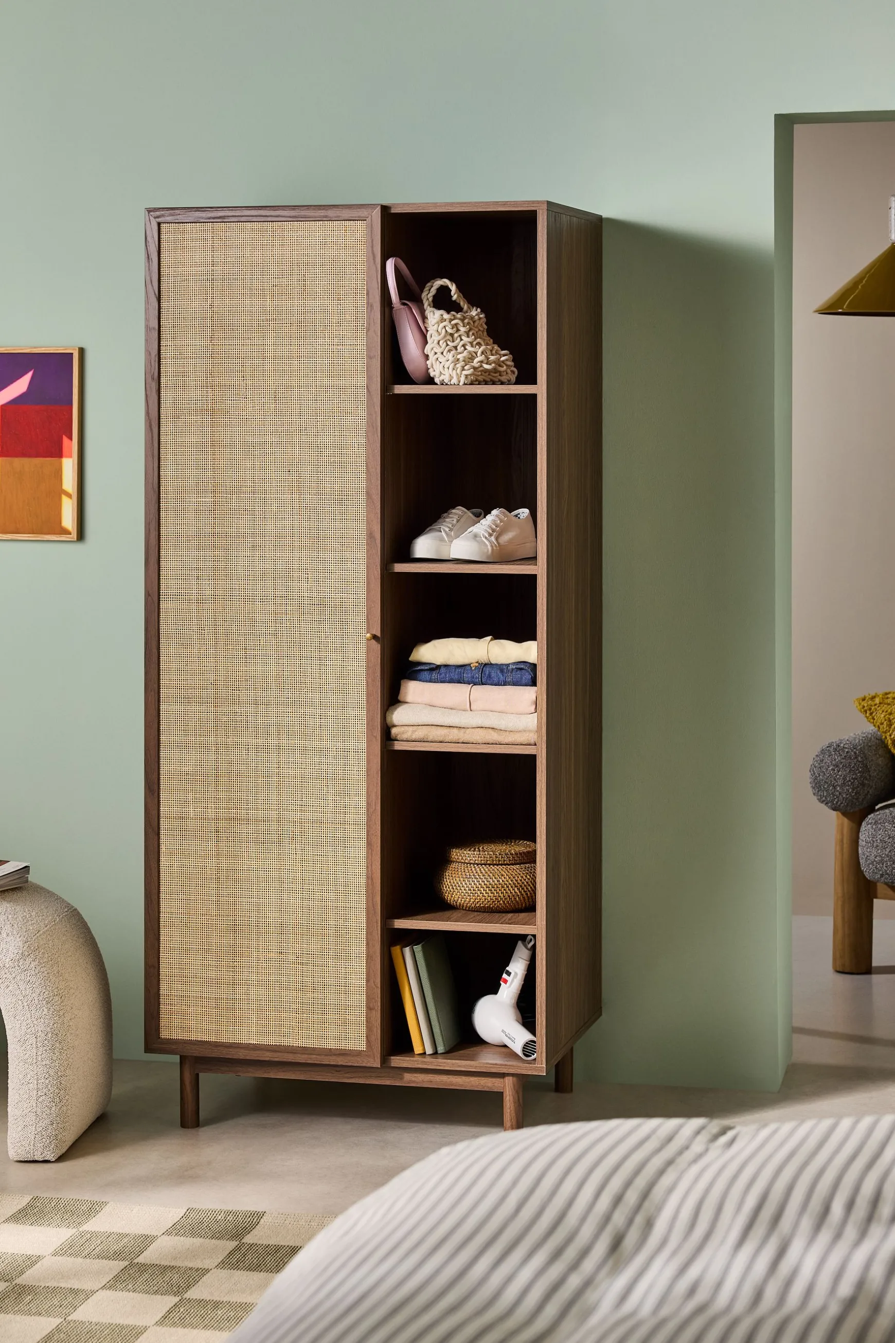 Clearance Pavia Natural Rattan Wardrobe Wardrobes